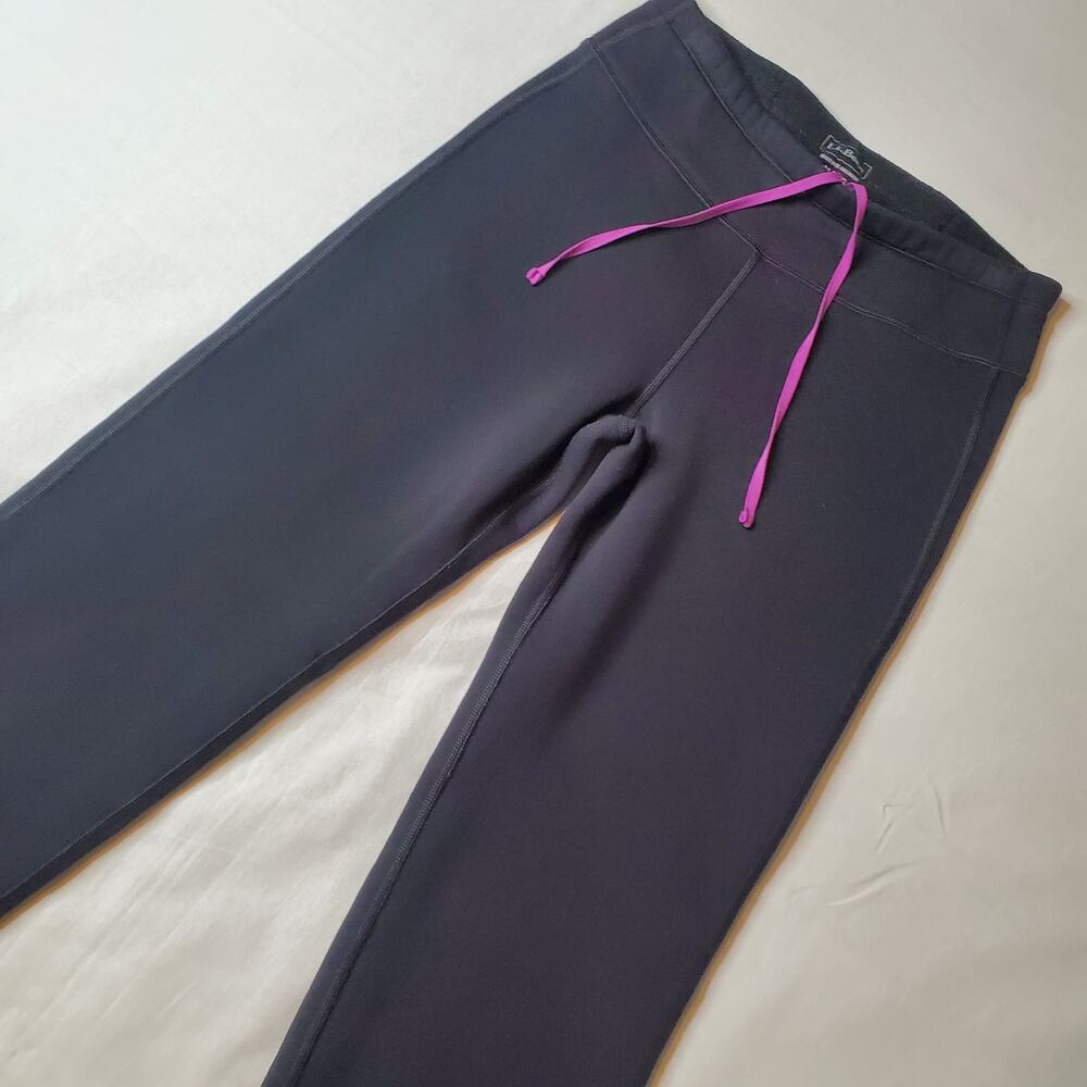 LL Bean Women's Size M Straight Leg Fleece Pant Black 500950